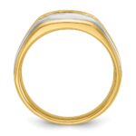 IBGoodman 14k with White Rhodium Men's Polished Satin and Grooved 5-Stone 1/4 Carat AA Quality Diamond Ring - Image 2