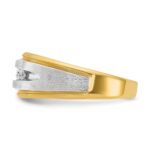 IBGoodman 14k with White Rhodium Men's Polished Satin and Grooved 5-Stone 1/4 Carat AA Quality Diamond Ring - Image 5