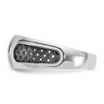 14k White Gold with Black Rhodium IBGoodman Men's 1/5 carat Diamond Complete Ring - Image 5