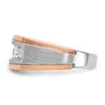 IBGoodman 14k White and Rose Gold Men's Polished and Satin 5-Stone 1 Carat AA Quality Diamond Ring - Image 5
