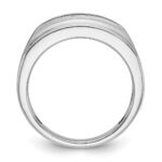 IBGoodman 10k White Gold with Black Rhodium Men's Polished Satin and Grooved 5-Stone 1/2 Carat A Quality Diamond Ring - Image 2