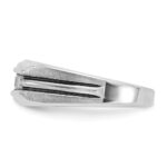 IBGoodman 10k White Gold Men's Polished Satin and Grooved 5-Stone Ring Mounting - Image 5