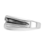 IBGoodman 14k White Gold with Black Rhodium 1/2 carat Lab Grown Diamond VS/SI+ G+ Complete Polished Satin and Grooved Men's Ring - Image 3