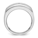 IBGoodman 14k White Gold Men's Polished and Satin 5-Stone 1 Carat AA Quality Diamond Ring - Image 2