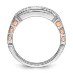 IBGoodman 14k White and Rose Gold Men's Polished and Cut-Out 2-Row Ring Mounting - Image 2