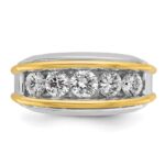 14k Two-tone IBGoodman Men's Polished 5-Stone Ring Mounting - Image 6
