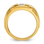 IBGoodman 10k Two-tone Men's Polished Satin and Cut-Out 1/2 Carat A Quality Diamond Cross Ring - Image 2