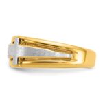 IBGoodman 14k Two tone 1/2 carat Lab Grown Diamond VS/SI+ G+ Complete Polished Satin and Cut Out Men's Cross Ring - Image 3