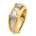 IBGoodman 14k Two-tone Men's Polished Satin and Cut-Out 1/2 Carat AA Quality Diamond Cross Ring - Image 8