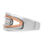 IBGoodman 14k Rose and White Gold Men's Polished Cut-Out 5-Stone 1 Carat AA Quality Diamond Ring - Image 4