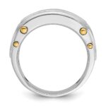 IBGoodman 14k Two-tone Men's Polished and Cut-Out Square 5-Stone Ring Mounting - Image 2