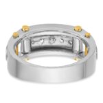 IBGoodman 14k Two-tone 1/2 carat Lab Grown Diamond VS/SI+ G+ Five Stone Complete Polished and Cut Out Men's Ring - Image 5