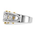 IBGoodman 14k Two-tone Men's Polished and Cut-Out 5-Stone Ring Mounting - Image 5