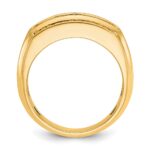 IBGoodman 14k 1 7/8 carat Lab Grown Diamond VS/SI+ G+ Complete Polished and Satin Three Row Men's Ring - Image 2