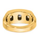 IBGoodman 14k 1 7/8 carat Lab Grown Diamond VS/SI+ G+ Complete Polished and Satin Three Row Men's Ring - Image 5