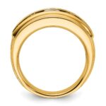 True Origin IBGoodman 14k 3 1/2 carat Lab Grown Diamond VS+ F+ Five Stone Complete Polished Brushed and Grooved Men's Ring - Image 2