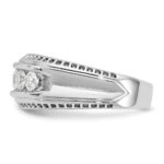 IBGoodman 14k White Gold Men's Polished and Textured 5-Stone Ring Mounting - Image 5