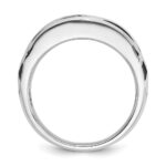 IBGoodman 14k White Gold with Black Rhodium Men's Polished Satin and Grooved 3/8 Carat AA Quality Diamond Ring - Image 2
