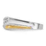 IBGoodman 14k Two-tone Men's Polished and Grooved 5-Stone 1/2 Carat AA Quality Diamond Ring - Image 5
