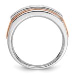 IBGoodman 14k Two Tone Rose and White Gold 1 1/2 carat Lab Grown Diamond VS/SI+ G+ Complete Five Stone Cut Out Men's Ring - Image 2