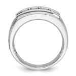 IBGoodman 14k White Gold Men's Polished Brushed and Grooved 5-Stone 1 Carat AA Quality Diamond Ring - Image 2
