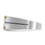 14k Two-tone IBGoodman Men's Polished and Satin 1/2 carat Diamond Complete Ring - Image 5