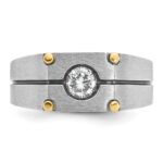 IBGoodman 14k Two-tone with Black Rhodium 1/2 carat Lab Grown Diamond VS/SI+ G+ Complete Polished and Satin Men's Ring - Image 4