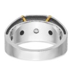 IBGoodman 14k Two-tone with Black Rhodium 1/2 carat Lab Grown Diamond VS/SI+ G+ Complete Polished and Satin Men's Ring - Image 5