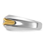 IBGoodman 14k Two-tone Men's Polished Graduated 5-Stone 1/2 Carat AA Quality Diamond Ring - Image 5