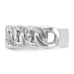 14k White Gold IBGoodman Men's Link Design Diamond Ring Mounting - Image 3
