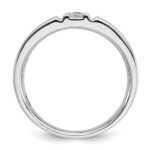 IBGoodman 14k White Gold Men's Polished and Grooved Ring Mounting - Image 2