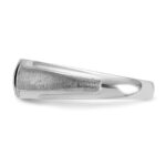 IBGoodman 14k White Gold Men's Polished and Satin 3-Stone 1/20 Carat AA Quality Diamond Ring - Image 6