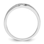 IBGoodman 14k White Gold with Black Rhodium Men's Polished Satin and Grooved 1/8 Carat AA Quality Black and White Diamond Ring - Image 2