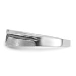 IBGoodman 14k White Gold 1/8 carat Lab Grown Diamond VS/SI+ G+ and 1/8 carat Black Mined Diamonds Complete Polished Satin and Grooved Men's Ring - Image 3