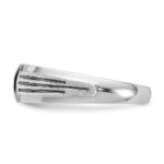 IBGoodman 14k White Gold Polished Satin and Grooved Five Stone Men's Ring Mounting - Image 5