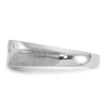IBGoodman 14k White Gold Men's Polished Satin and Grooved 5-Stone 1/20 Carat AA Quality Diamond Ring - Image 5