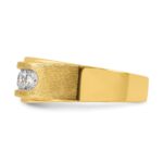 IBGoodman 14k with White Rhodium 1 carat Lab Grown Diamond VS/SI+ G+ Five Stone Complete Polished and Brushed Men's Ring - Image 3