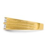 IBGoodman 14k Men's Polished Satin and Grooved 2-Row 5/8 Carat AA Quality Diamond Ring - Image 5