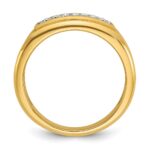10k IBGoodman Men's Polished 2-Row 1/3 Carat A Quality Diamond Ring - Image 2