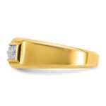 10k IBGoodman Men's Polished 2-Row 1/3 Carat A Quality Diamond Ring - Image 5