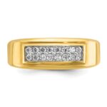 10k IBGoodman Men's Polished 2-Row Ring Mounting - Image 6