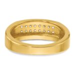 10k IBGoodman Men's Polished 2-Row Ring Mounting - Image 7