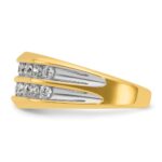 IBGoodman 14k with White Rhodium 3/4 carat Lab Grown Diamond VS/SI+ G+ Complete Two Row Men's Ring - Image 3