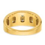 IBGoodman 14k with White Rhodium Men's Polished Two-Row 3/4 Carat AA Quality Diamond Ring - Image 7