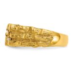 IBGoodman 14k Men's Polished Nugget Texture 1/4 Carat AA Quality Diamond Ring - Image 3