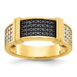 10ky IBGoodman Men's Black and White Diamonds w/ Black RH Complete Ring