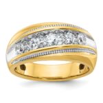 10k IBGoodman Men's Polished and Milgrain Ring Mounting