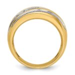 IBGoodman 14k with White Rhodium Men's Polished and Milgrain 1 Carat AA Quality Diamond Ring - Image 2