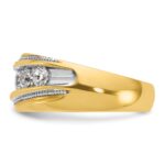 14k IBGoodman Men's Polished and Milgrain Ring Mounting - Image 5
