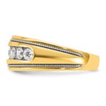 IBGoodman 14k with White Rhodium 1 1/5 carat Lab Grown Diamond VS/SI+ G+ Complete Polished and Milgrain Men's Ring - Image 3